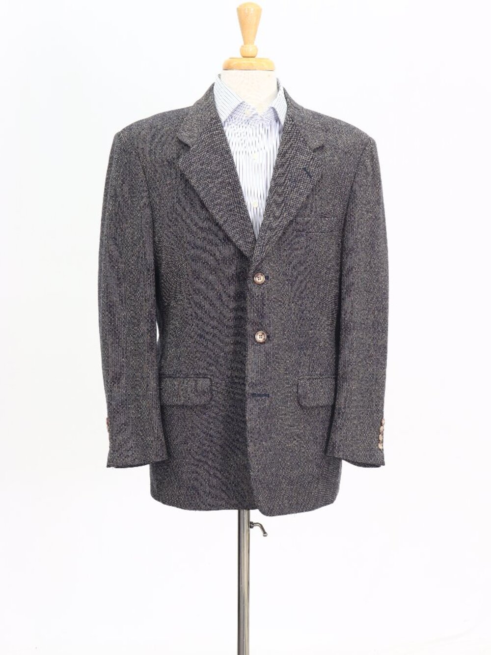 Vintage 1980s 42R Blue Blazer Sport Coat Jacket 3-Button Solid W913